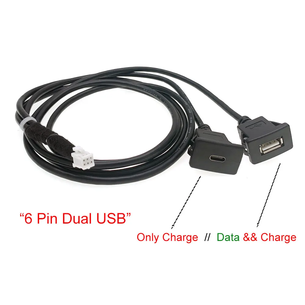

Автомобильный радиоприемник Android мультимедийный плеер 4 6-контактный разъем USB Type-C порт Гнездо для приборной панели смываемая панель кабель адаптер Передача данных Зарядка