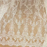high end wedding dress mesh embroidery sequin fabric clothing diy handmade materials