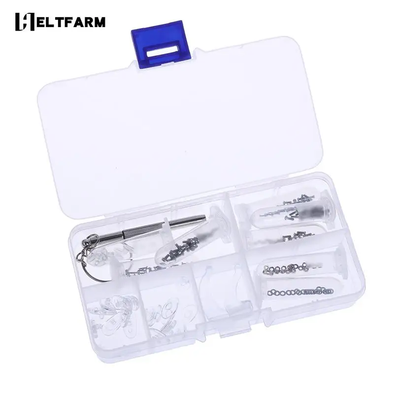 

Glasses Screws and Nuts Assortment Glasses Repair Tool Kit Silicone Nose Pads Assortment Set with Tweezer Micro Screwdriver 2022