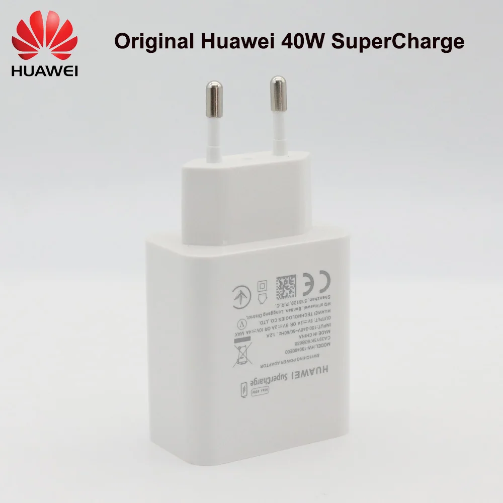 

Original EU/US Huawei P30 Pro Fast Charger 40W Supercharge Quick Charge 5A Usb Type C Cable For P20 Mate 30 Pro X 20 Nova 5 5T 6