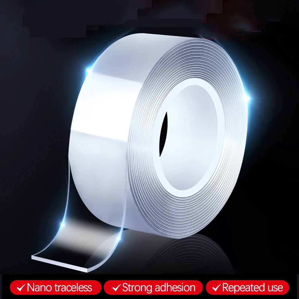 

1M/2M/5M Nano Tape Transparent Double Sided Adhesive Tape NoTrace Reusable Waterproof Wall Stickers For bathroom Home supplies