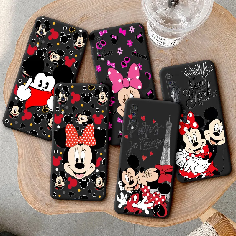 

Luxury Black Phone Case for Motorola Moto G82 G50 G51 G200 G71 G31 G22 G60S G52 G30 G60 Mickey Minnie Mouse Disney Casing Cover