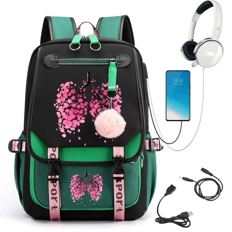 Милые школьные ранцы Sakura Hanahaki легкие для девочек студентов много карманов