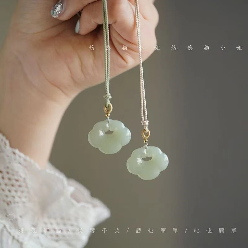 Простой кулон Hotan Jade Ruyi Lock изысканное нефритовое ожерелье ювелирные изделия в