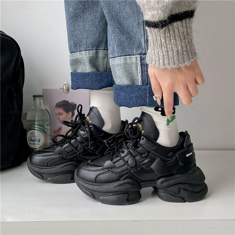 2023 Autumn Women's Flat Sports Shoes Breathable Women's Thick Sole Shoes Sports Shoes Women's Sports Shoes Zapatillas