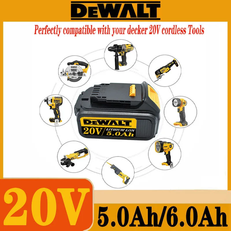 100% Original FORDeWalt 18V 5Ah 6Ah 18650 Battery Power Tool