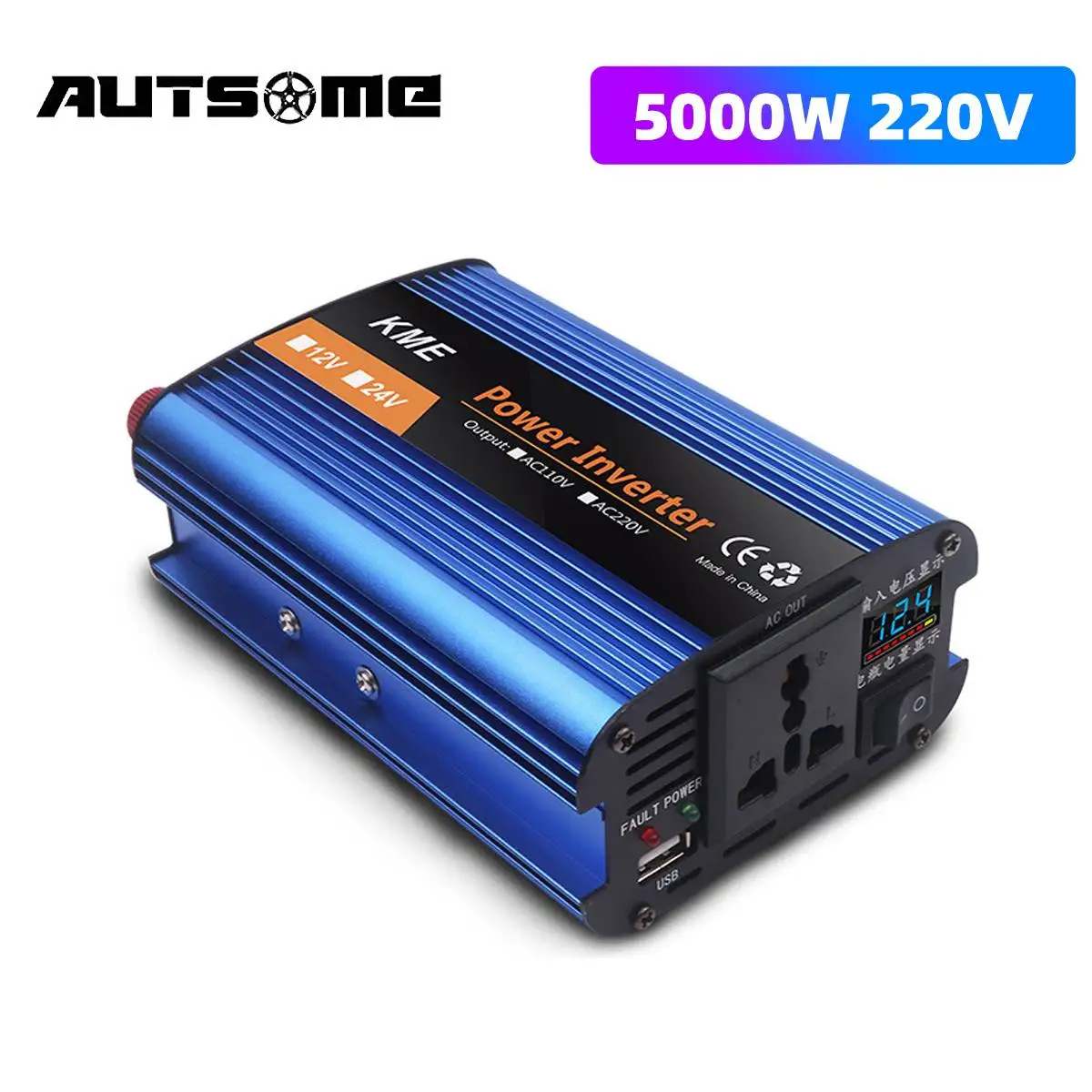 

Car Inverter 12V 220V 5000W Power Inverter Voltage Convertor Transformer 12/24V to 220V Inversor Modified Sine Wave