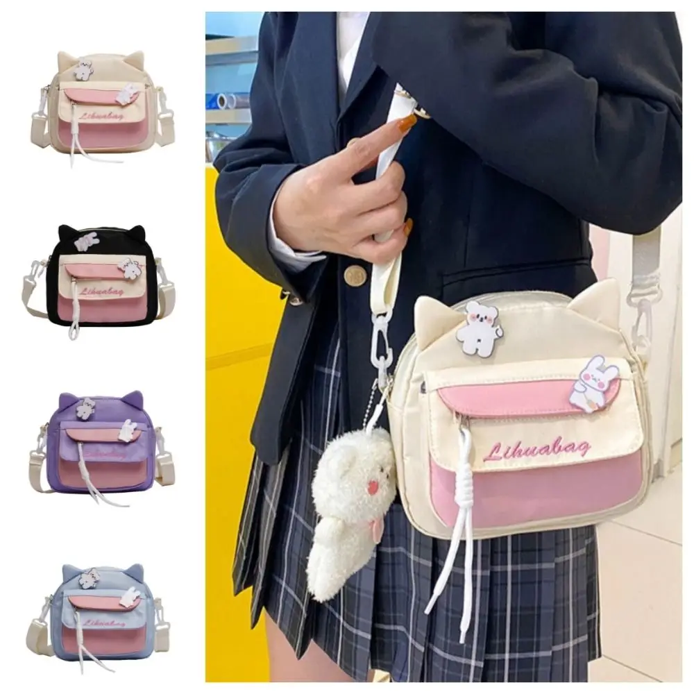 Забавная мультяшная сумка через плечо с котом кавайный креативный значок на