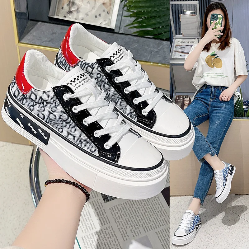 

Women Shoes Vulcanized Fashion Platform Flats Comfortable girl Sneakers New Round Toe Casual Ladie Footwear Luxury Loafers