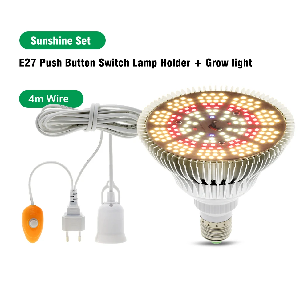 

Светодиодный светильник для выращивания, полный спектр 10 Вт 30 Вт 50 Вт 80 Вт E27, светодиодный светильник для выращивания цветов в помещении, светодиодный светильник для выращивания растений
