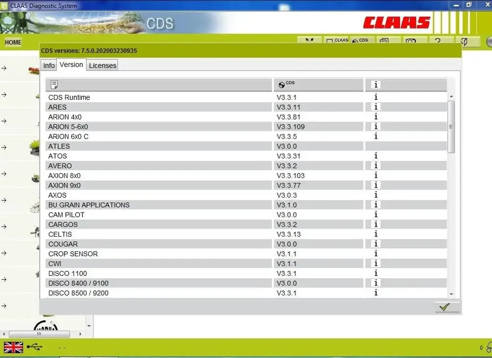 Для Claas CDS 7.5 [ПОРНАЯ ДО 9.2020] + лицензия на уровне ничного уровня и разработчика для