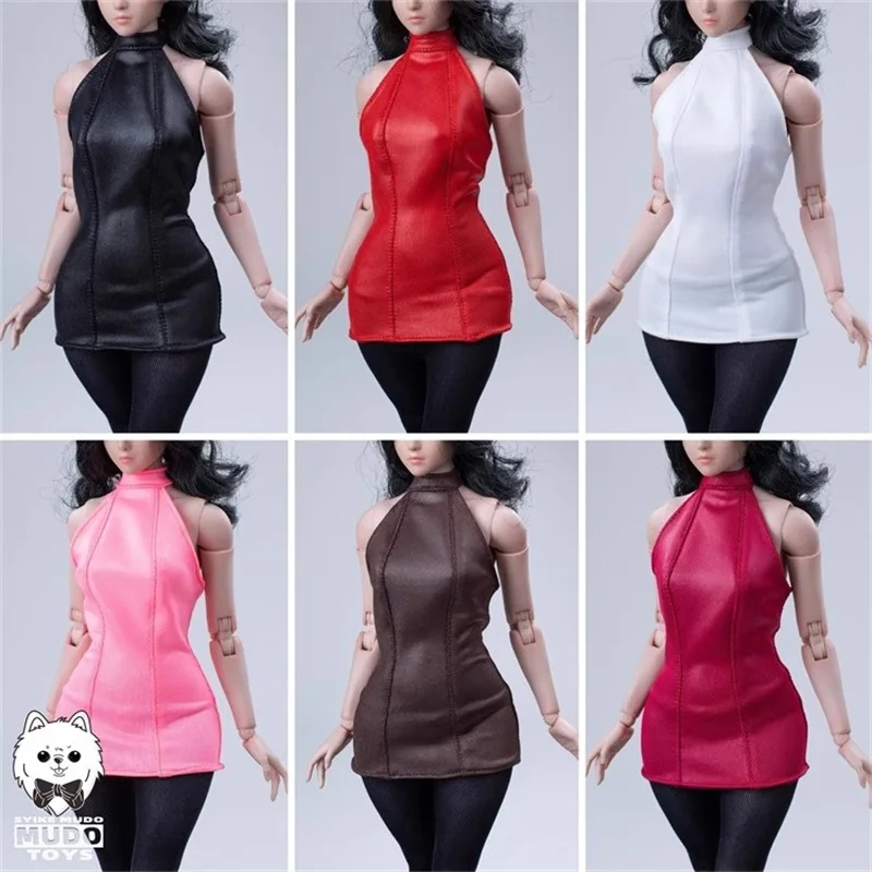 Женская длинная юбка с открытой спиной и солдатиком 1/6 чулки модель одежды