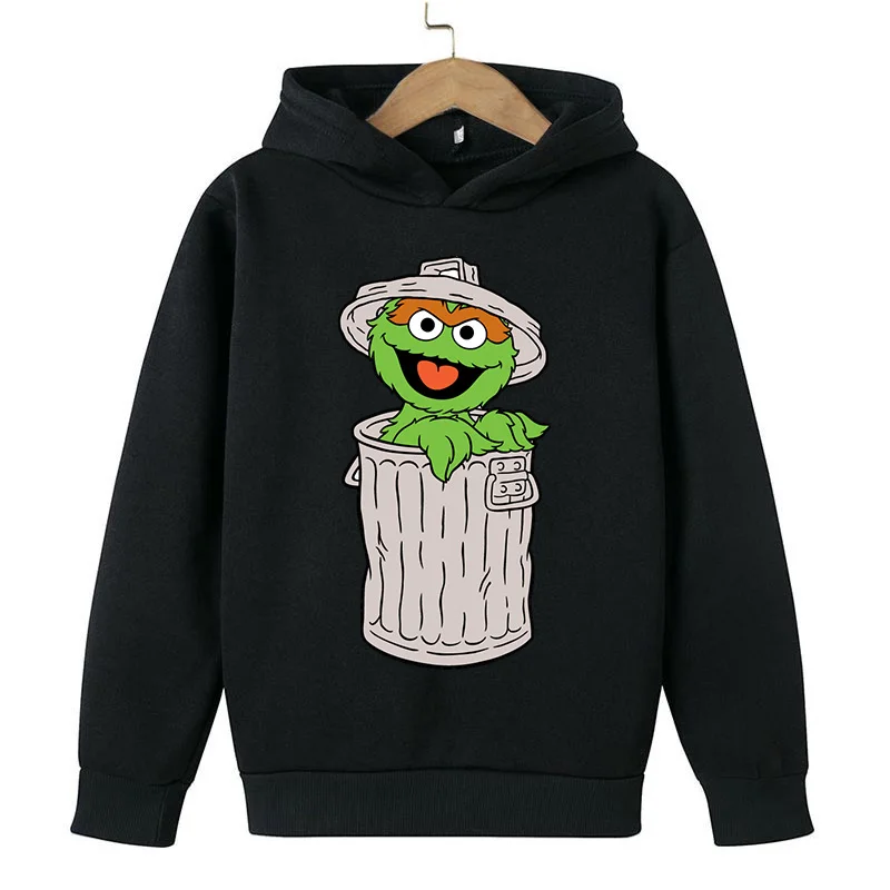 

Sweatshirt Kids Cotton Hoodies Clothes Girls Children Top Tees Baby Costumes Print Cartoon Puppet TV Sesame Elmo Cute Baby Boys