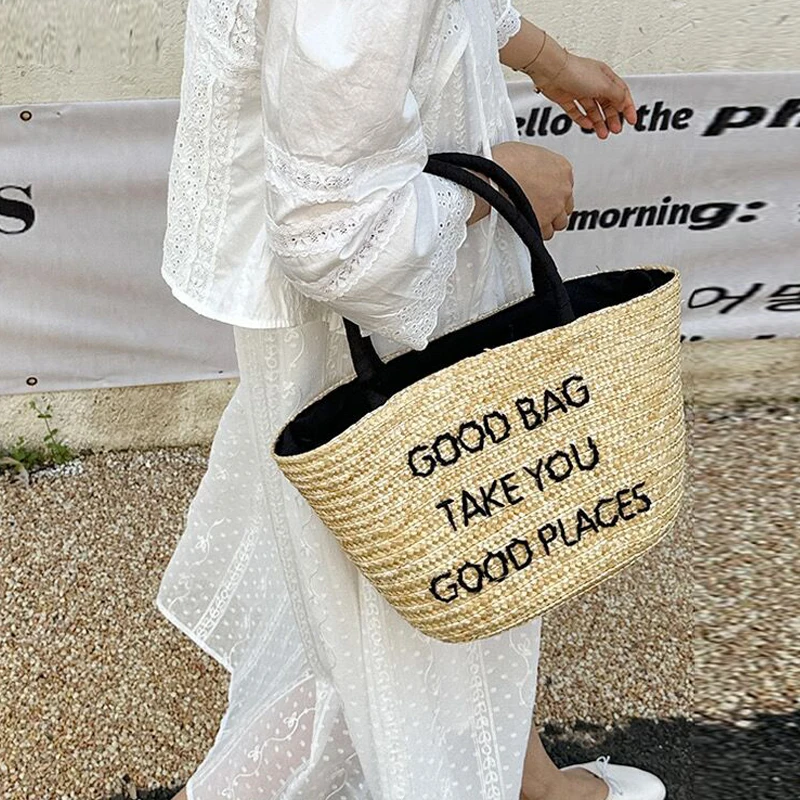 

Новинка, летние женские дизайнерские сумки, роскошная брендовая сумка-мешок, высококачественные модные пляжные кошельки с надписью и графф...