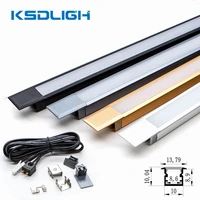 0 5mpcs recessed led aluminum profile shelf cabinet linear strip bar lights removable aluminum groove shell kit cabinet light