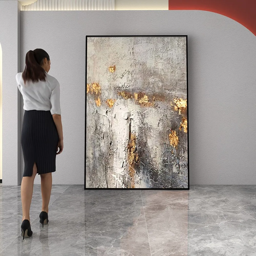 

Abstract Yellow Flowers Canvas Oil Painting Without Frame Handmade On Canvas Hanging For Living Dinner Room Washroom Art