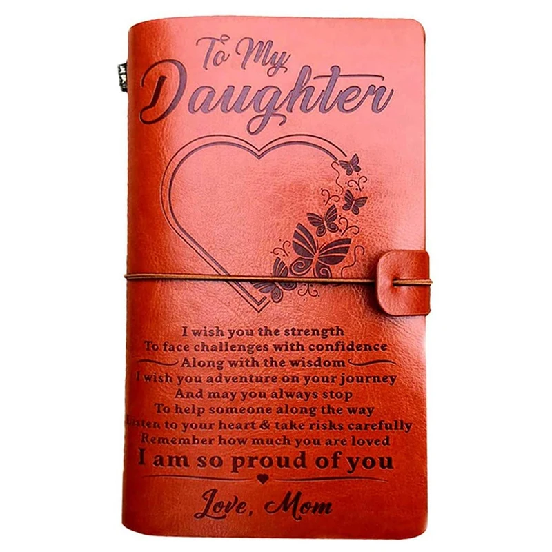 

To My Daughter Leather Journal From 7.88X4.7Inch Embossed Vintage Refillable Writing Journal For Christmas,Birthdays