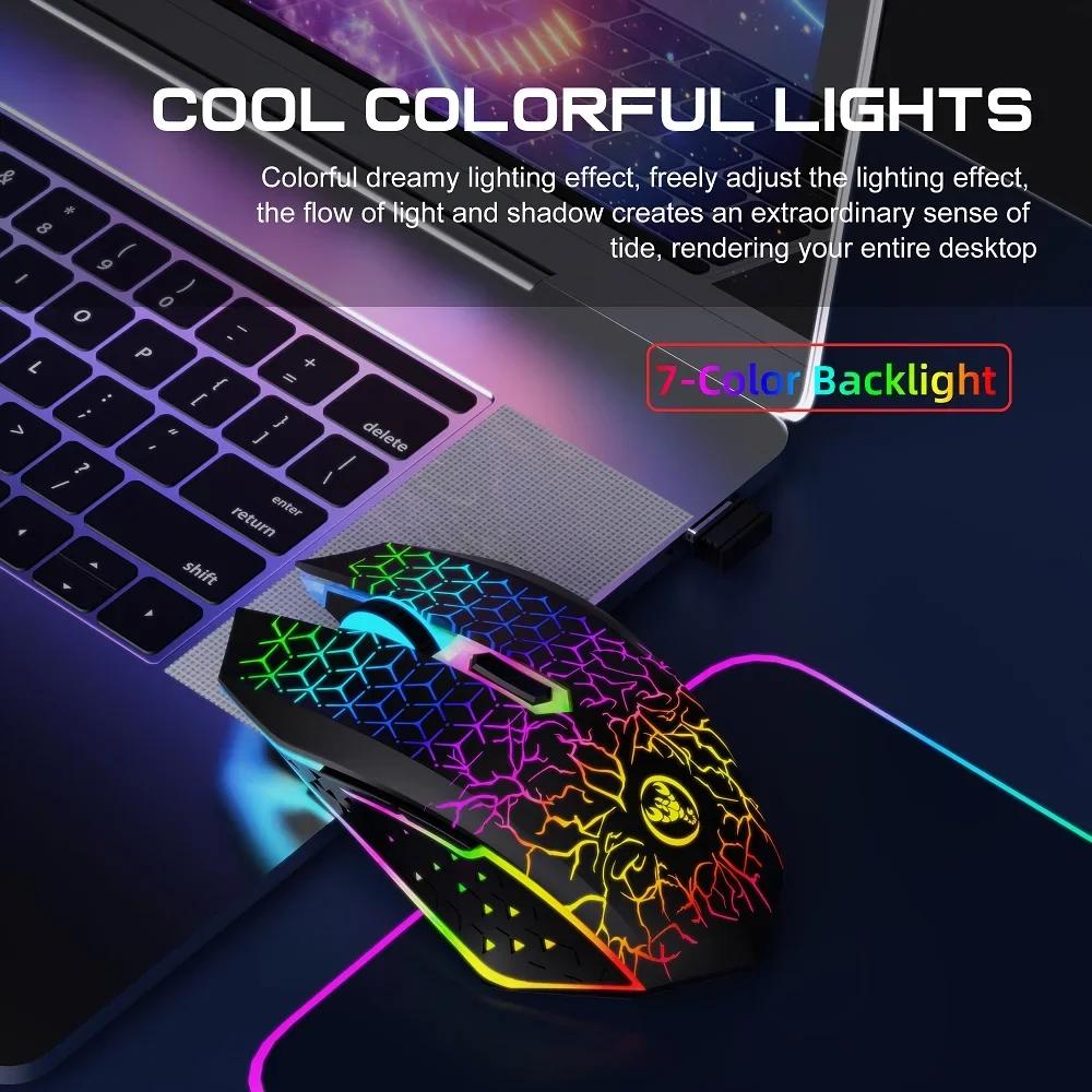 ZLRLMHY для ноутбукаT34 6D двойная беспроводная мышь 1600 точек на дюйм RGB с подсветкой