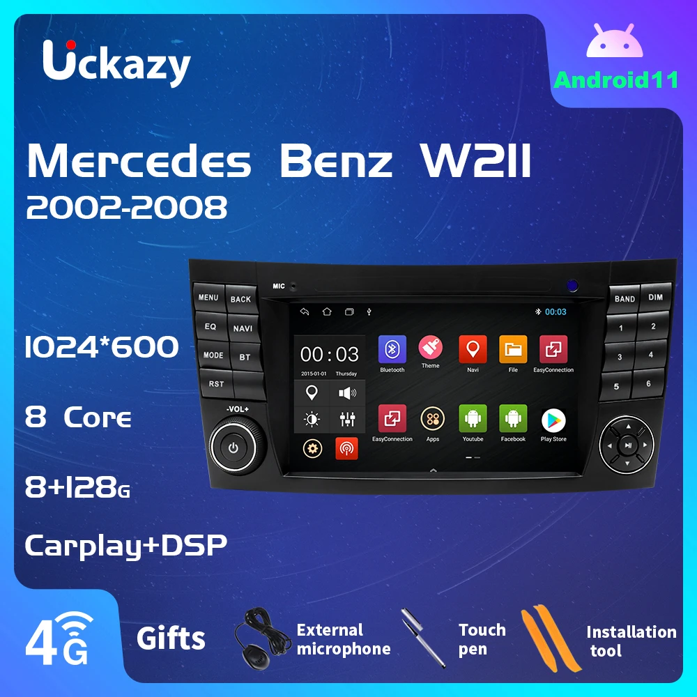 Автомагнитола 2 din Android 11 для Mercedes Benz E-class W211 E200 E220 E300 E350 E240 E280 CLSCLASS W219
