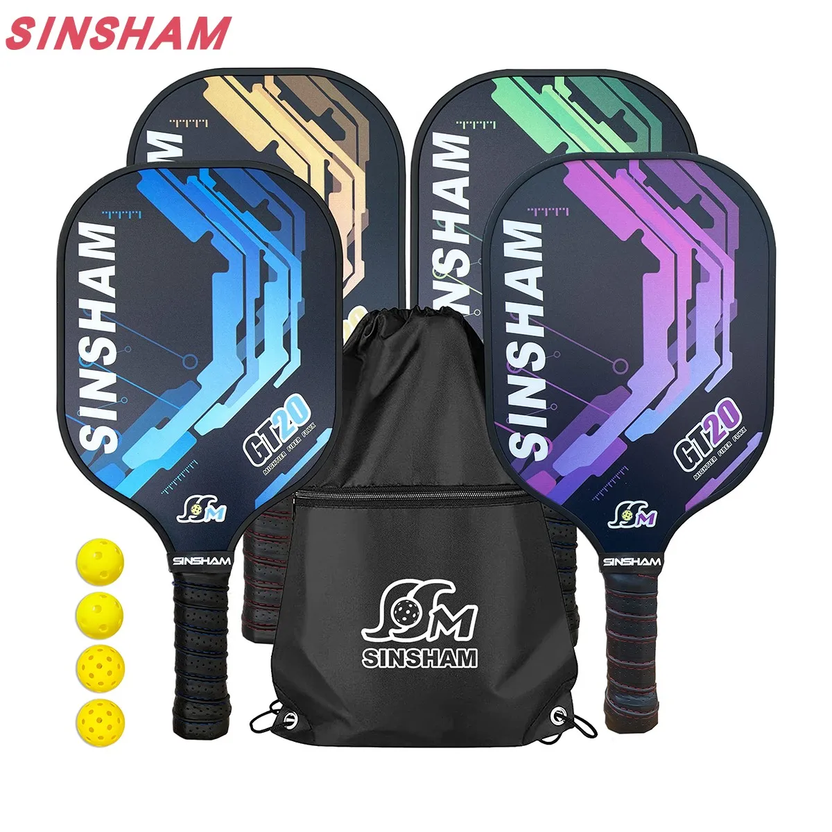 

Новинка, двухсторонняя ракетка, ракетка из углеродного волокна, ракетка SINSHAM с отверстием, ракетка, пиклет с 1 шариком