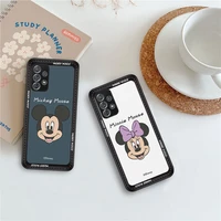 disney mickey minnie cartoon leather mobile phone case samsung f52 a72 a52 girl luxury anti fall silicone protective case gift