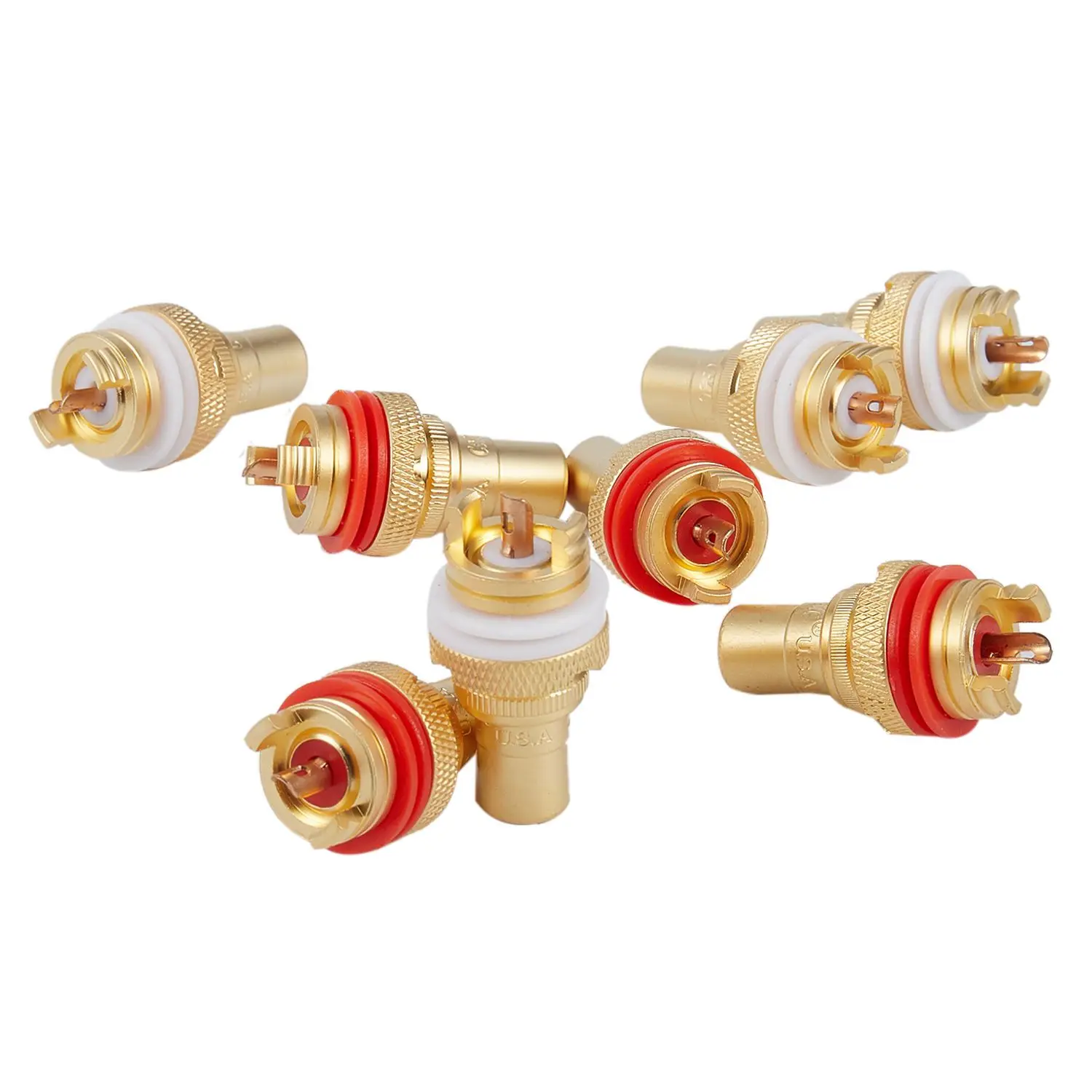 

8 X Gold plated RCA Phono CHASSIS SOCKETS Female Professional AMP HIFI RCA socket gold plated lotus female