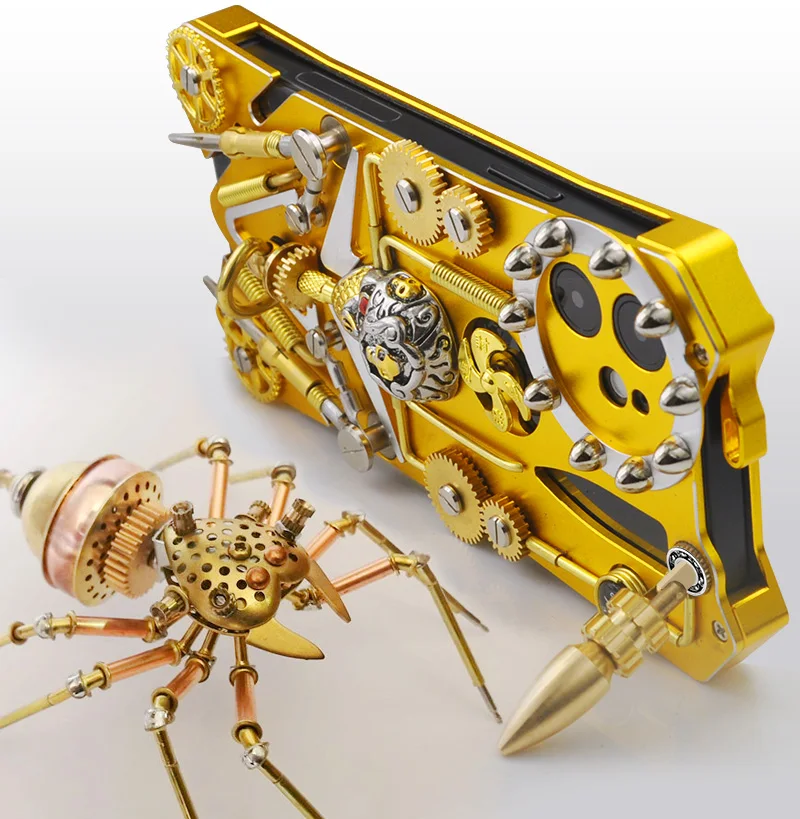 New Zimon Luxury New Arrival Gothic Skull Gear Rotation Skeleton Shockproof Protection Case For Iphone 14 13 12 11 Pro Mini Max