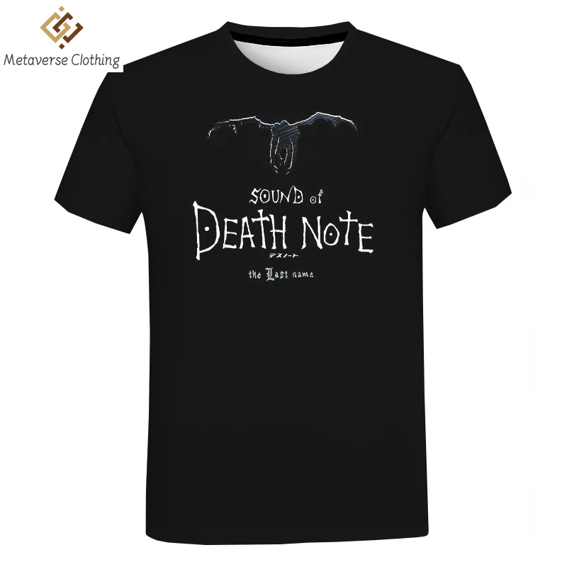 

2023 Hot Anime Death Note 3D Print T-shirt Harajuku Streetwear Cartoon T Shirt Men Women Summer Fashion Casual Short Sleeve Tops