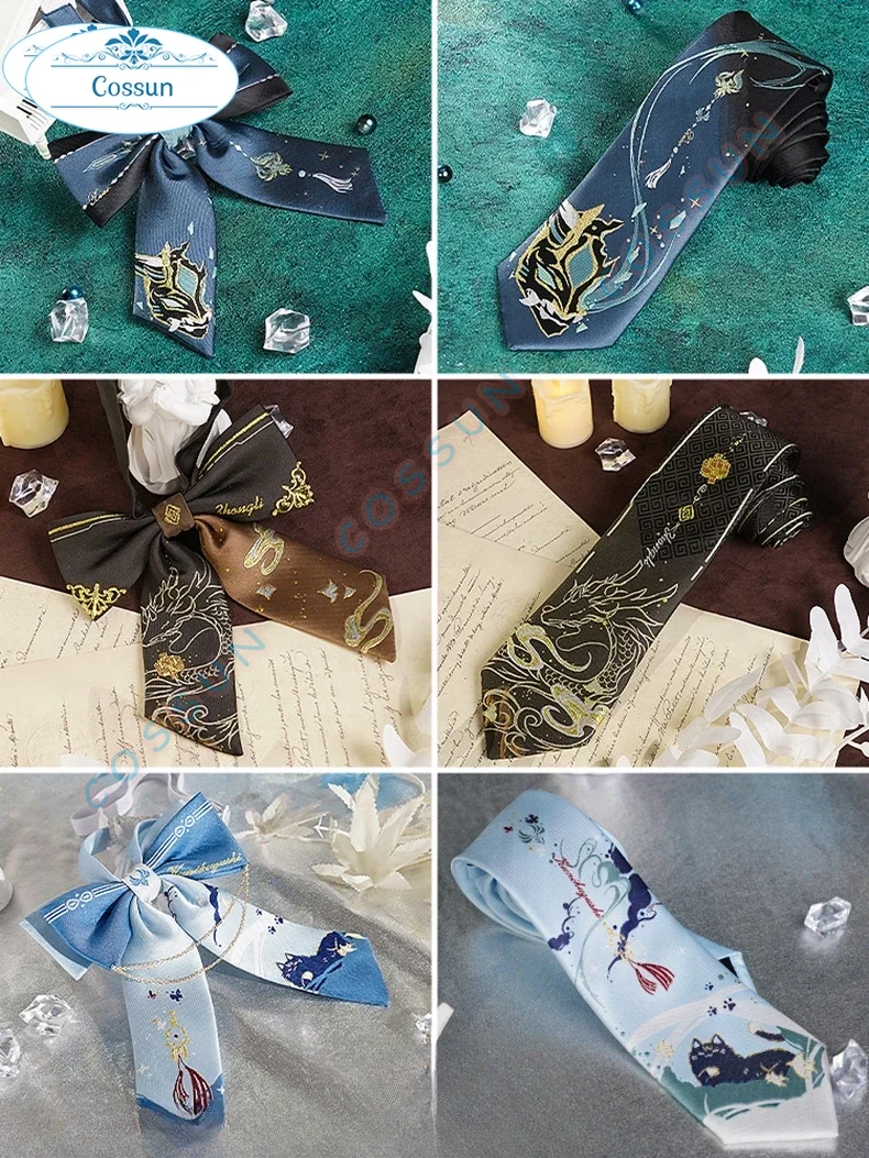 

[Stock] Genshin Impact Xiao/Zhongli/Wanderer Scaramouche /Venti, оригинальный галстук-бабочка JK, стиль унисекс, новинка 2023