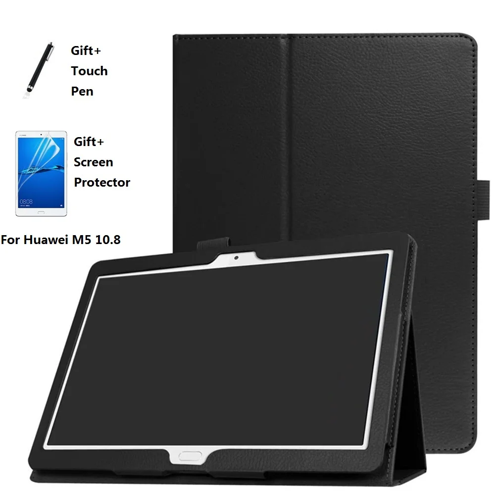 

For Huawei MediaPad M5 M6 8.4 10.8 T5 10.1 T3 9.6 10 Pro 10.8 inch Tablet Case 2 Section Foldable Flip Stand Leather Cove