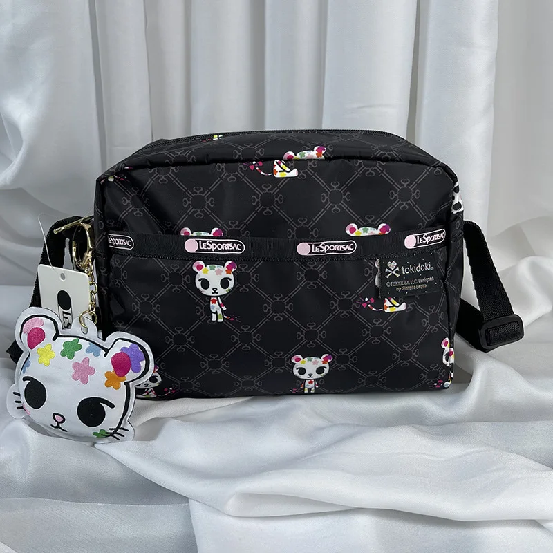 

Новые женские сумки Sanrio Kawaii Lesportsac Snoopy, модные повседневные маленькие квадратные сумки с мультяшным принтом, сумки через плечо
