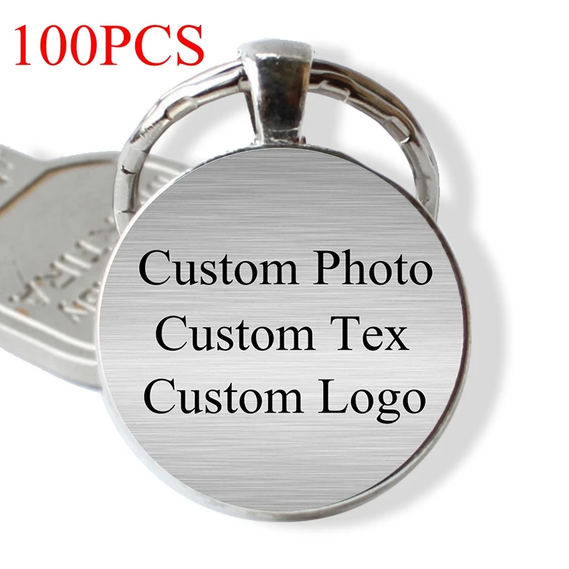 

100 PCS / 50 PCS / 20 PCSWholesale Custom Your Photo Text Logo Keychain Personalized Key Chain Key Ring Christmas Gifts
