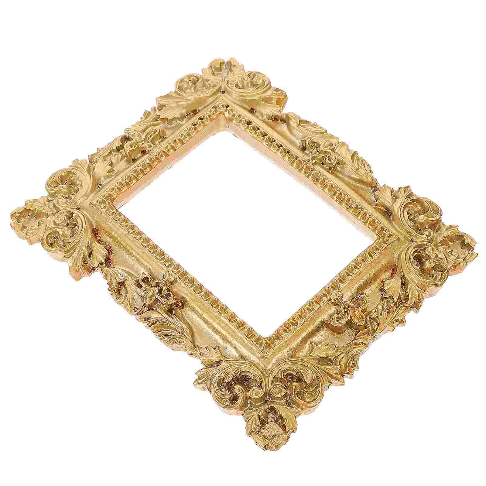 

Frame Picture Photo Decorative Display Vintage Table Holder Resin Stand Ornate Textured Desk Mini Floral Oval Frames Wall