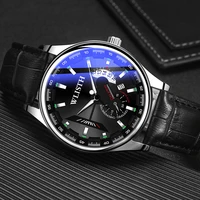 black leather watch for men military quartz chronograph bussiness watches luxury fashion wristwatch male clock relogio masculino