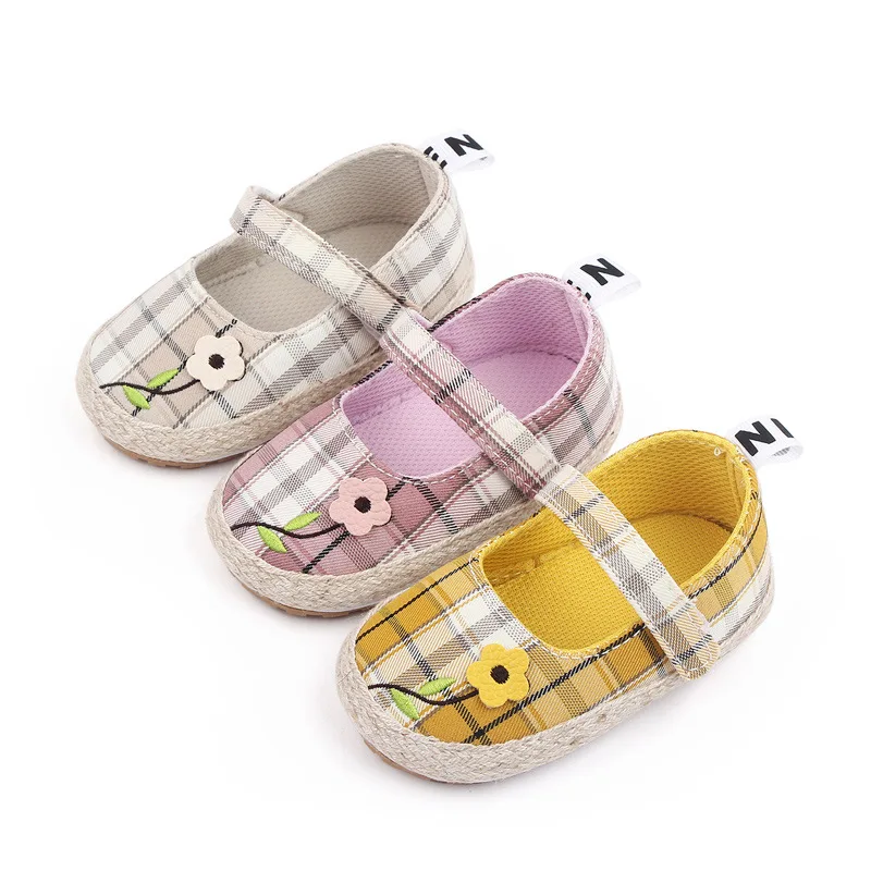 

Spring Autumn New Baby Girls First Walkers Soft Sole Infant Crib Shoes Cute Flower Shallow Toddler Princess Shoes