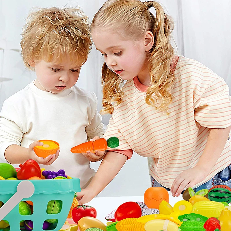 Pretend Play Food Sets for Kids Kitchen Pizza Toy Food  Cutting Fake Food  Fruits & Vegetables Play Kitchen  Accessories Gifts images - 6