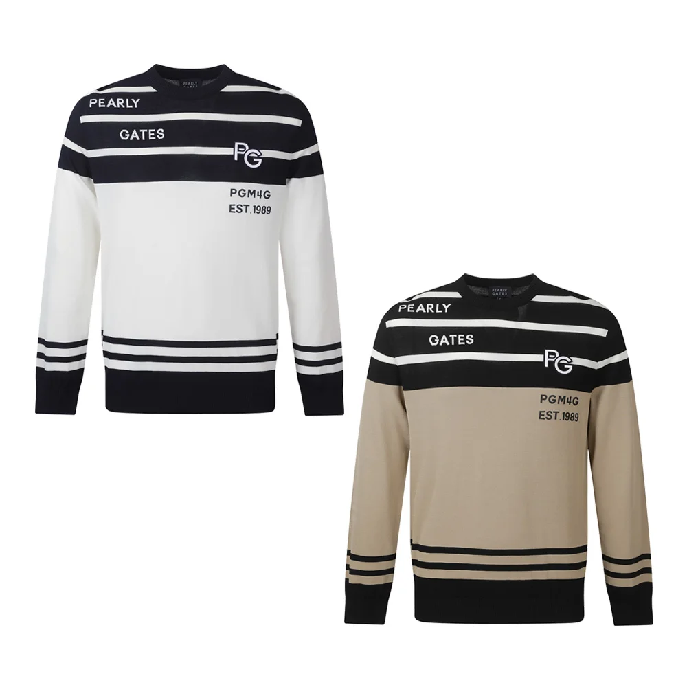 

"High-quality Men's Knitted Sweater for Autumn!Striped Design on The Upper Body,unique,luxurious and Versatile,golf Pullover!"