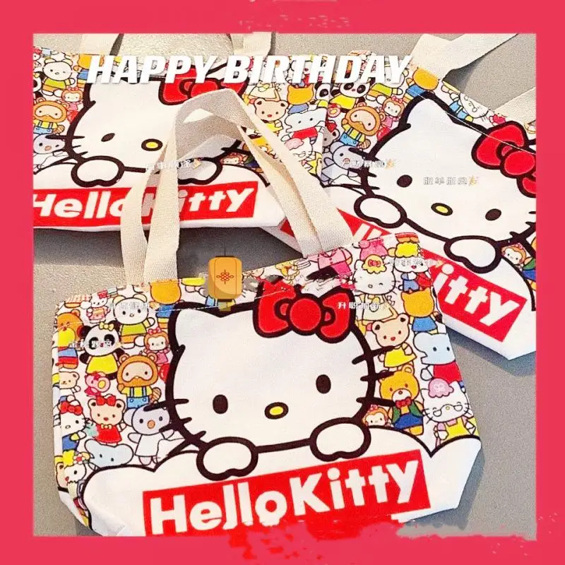 

Kawaii Sanrio Kittys Anime Cartoon Presbyopia Series Shoulder Tote Bag Large Capacity Bag Tote Bag Large Bag Shopping Bag
