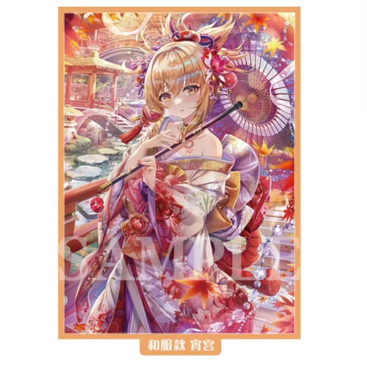 Фото 5 шт. 67x92 мм игра Genshin Impact Beelzebul Raiden Shogun Yae Miko Kamisato Ayaka рукава для карт аниме Hu Tao чехол для карт для подарка №3