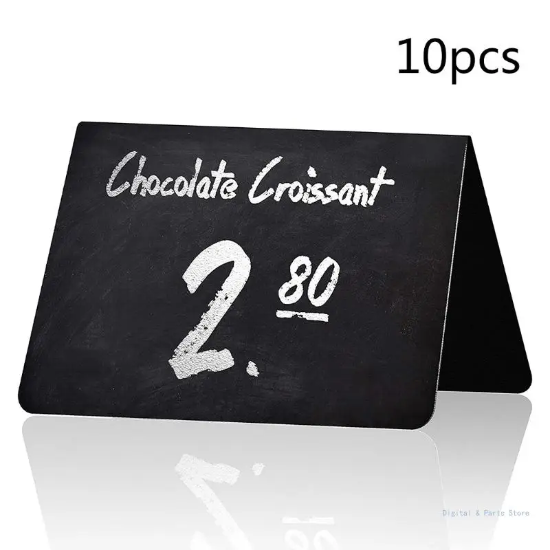 

M17F Pack of 10 Mini Chalkboard Table Tent Signs Double Sided Blackboard 4"x3" for Restaurant Menu Food Labels Outdoor Party