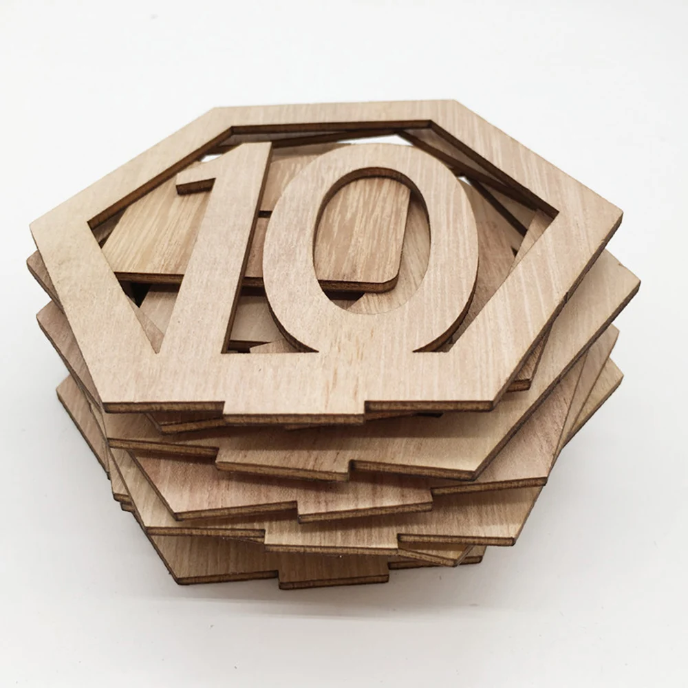 1-20 деревянные цифры для стола шестигранное деревянное сидение держатель карт
