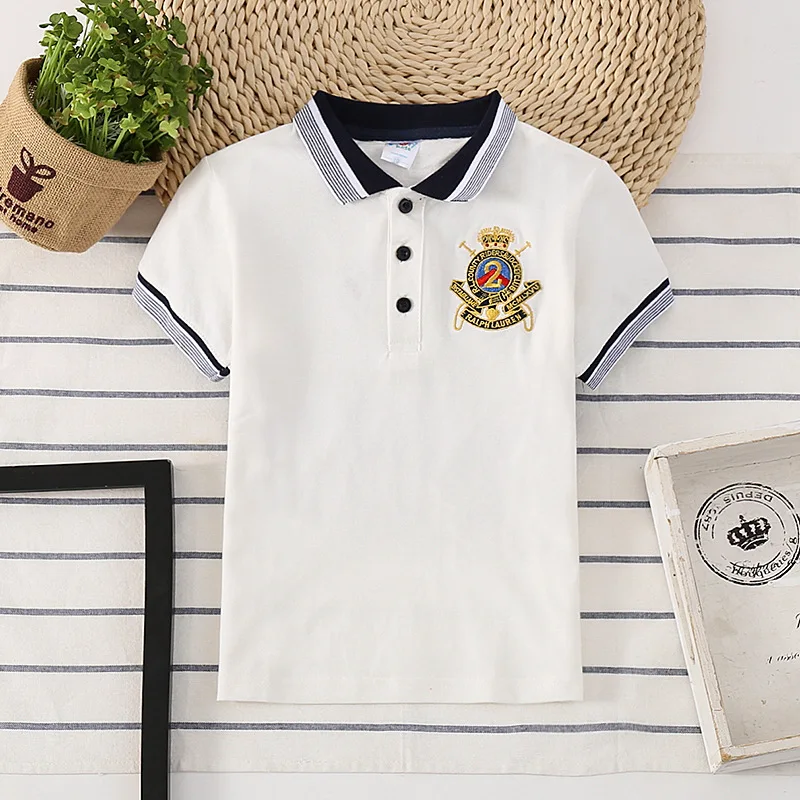 

Childrens Summer Polo Shirt Boys Casual Tops Teenager pattern t shirt Kids Short sleeve Embroidery Shirt Girls Tees Polo Shirt