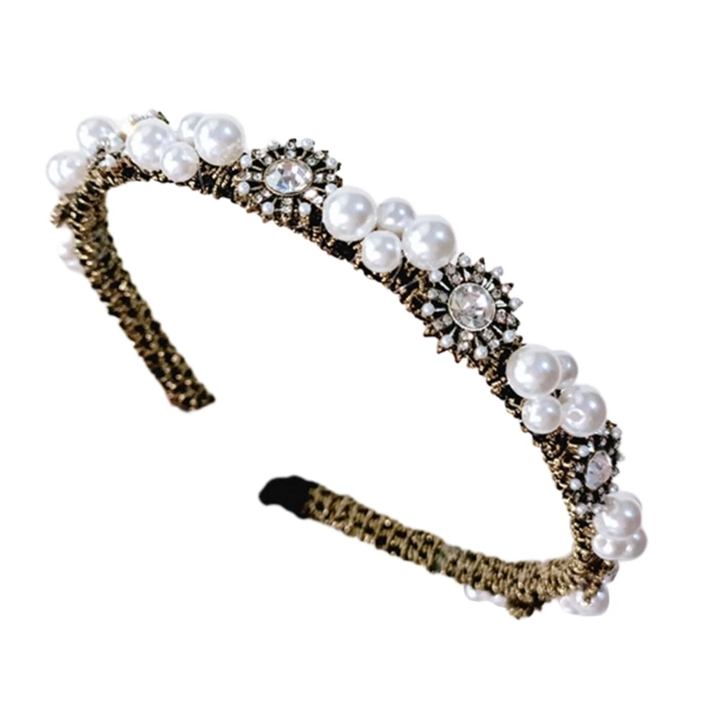 

M89E Crystal Hair Hoop Queen Headwear Ultra-flashing Crown Tiara Pageant Prom Club