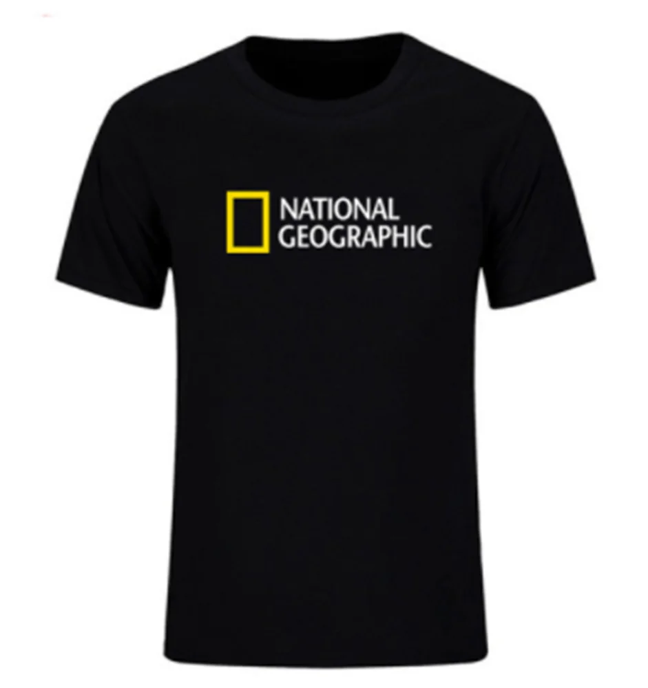 

Популярные футболки с национальным географическим принтом, женские и мужские футболки с буквенным принтом, топы с круглым вырезом, винтажн...