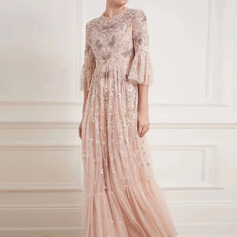 

WEIN Special Occasion Dresses Embroidery Party Sequin Luxury Evening Long Maxi Elegant Lace Tulle Mesh French Dress
