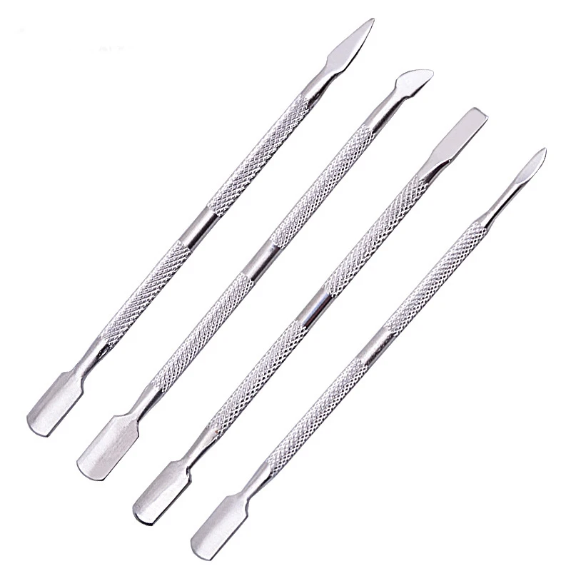 

4 Pcs/Set steel Manicure cleaner Double-ended Cuticle Pusher Dead Skin Remover Care nails art tool All for manicure set