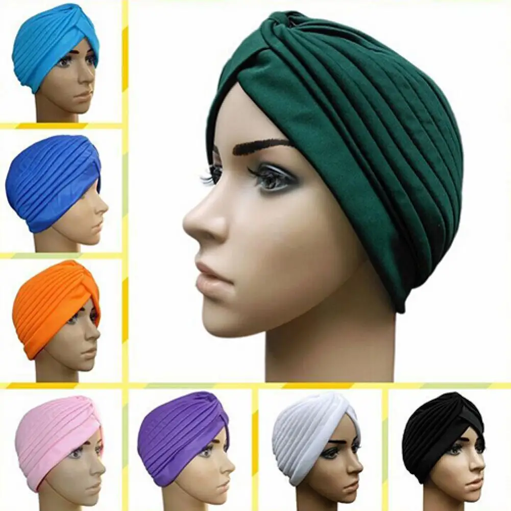 

Women Muslim Hijab Turban Headbands Cap Autumn Winter Warm Headwear Casual Streetwear Female Muslim Indian Hats