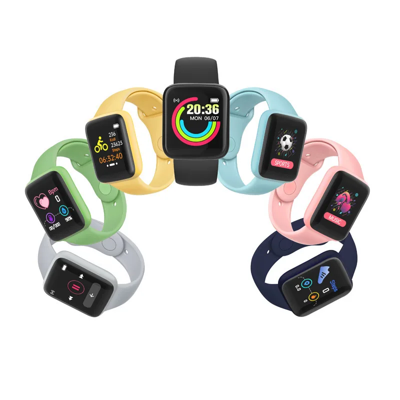 

Smart Watch Newest Y68 D20 Smartwatch Macaron Colors Sport Put Photo Sleep Fitness Tracker Message Reminder 1.44 Inch