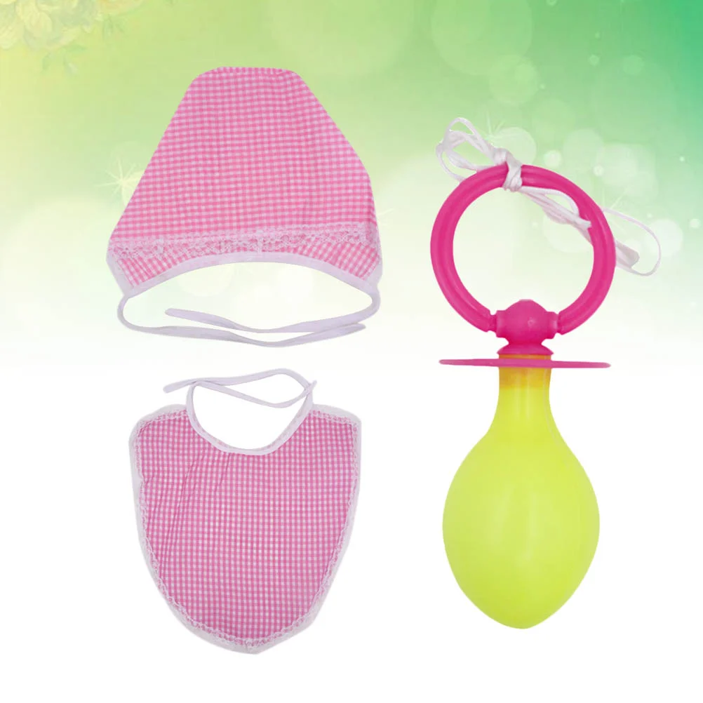 

Baby Dress Set Fancy Cosplay Costume Pacifier Up Dummy Hat Bib Clothes Kit Play Accessories Kids Party Indfant Pretend Accessory