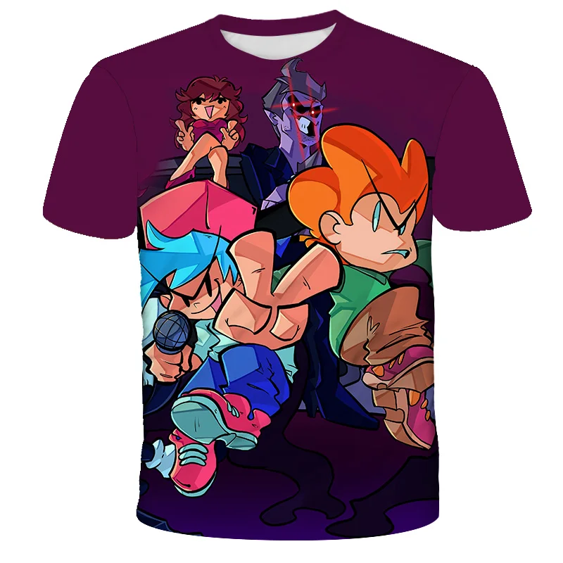 

Boys T Shirt Video Games Singer Friday Night Funkin T-shirt Kids Cartoon Anime Tees Boys and Girls T-shirts Kids Clothes 3-14 Ys
